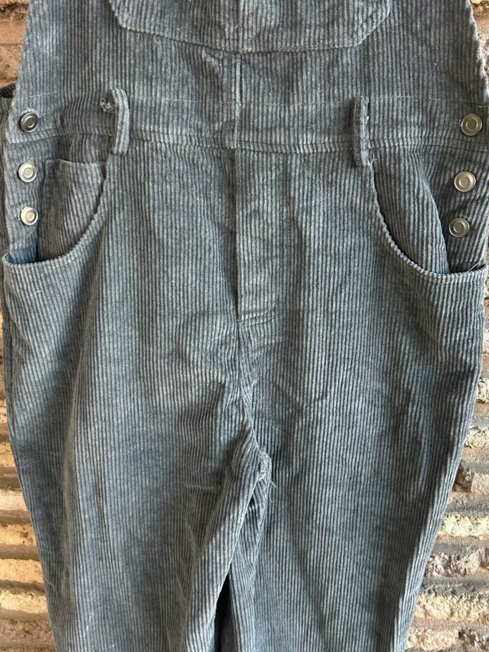 By Together Blue Wide Wale Corduroy Bib Overalls Size Large - Picture 9 of 11